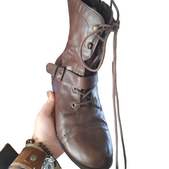American Rag Farahh Combat Booties, Brown - Picture 6 of 11